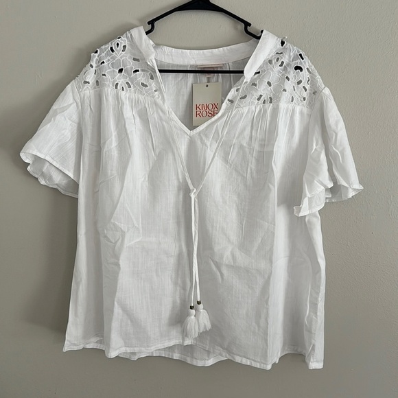 Knox Rose Tops - Women's Size XXL Knox Rose White Tunic CLOSE OUT Discount Cheap CLEAN